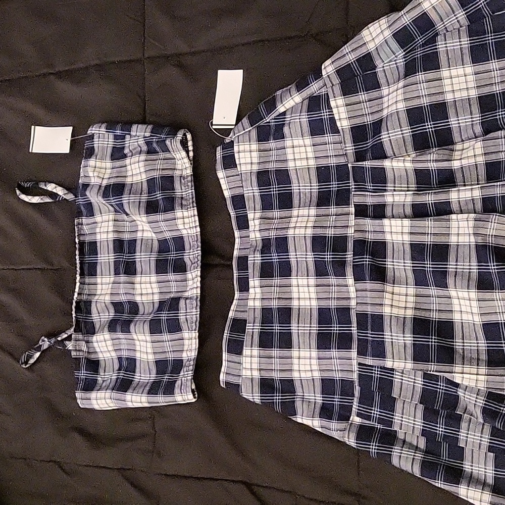 Plaid Crop and Skirt Set